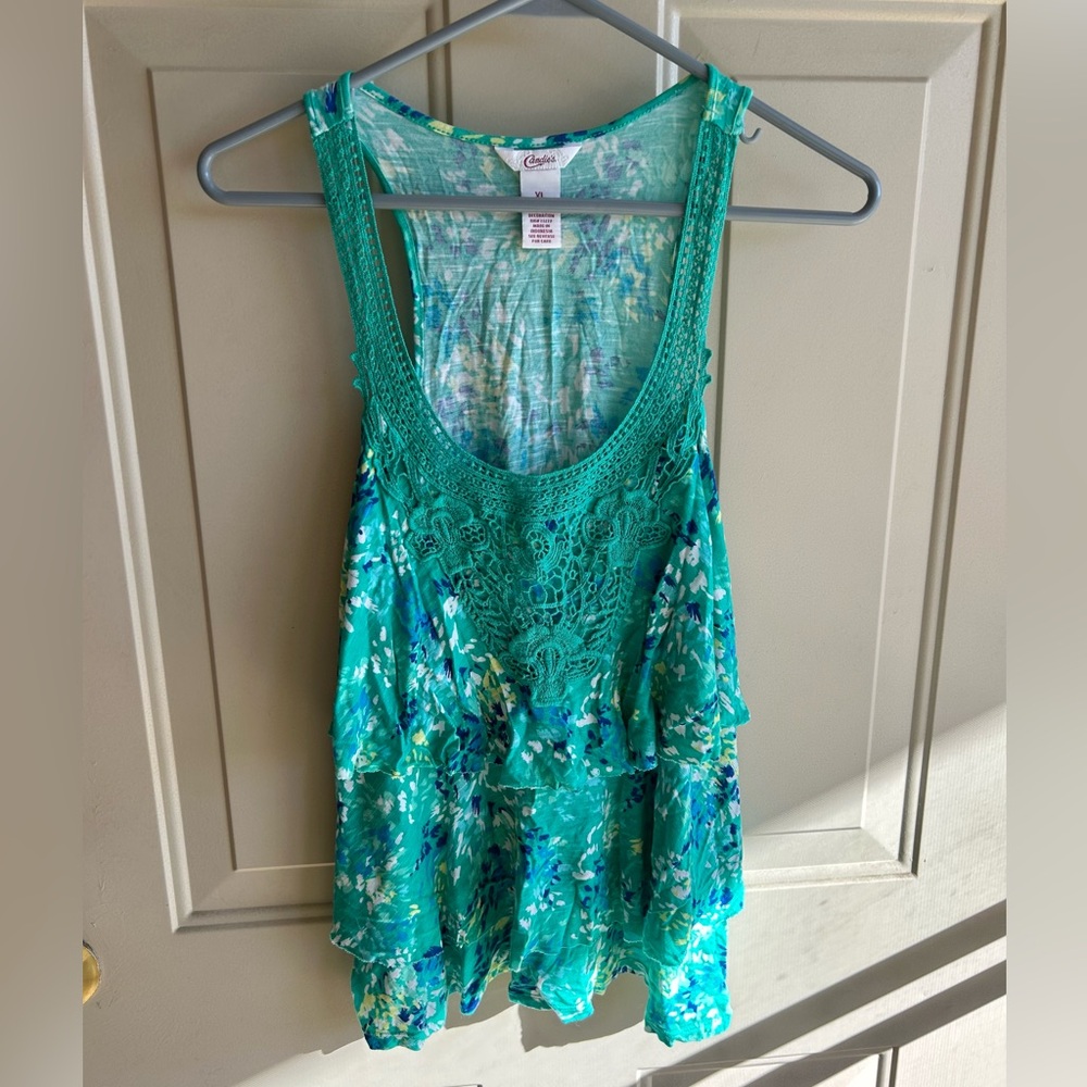 Flowy Teal Tank Top